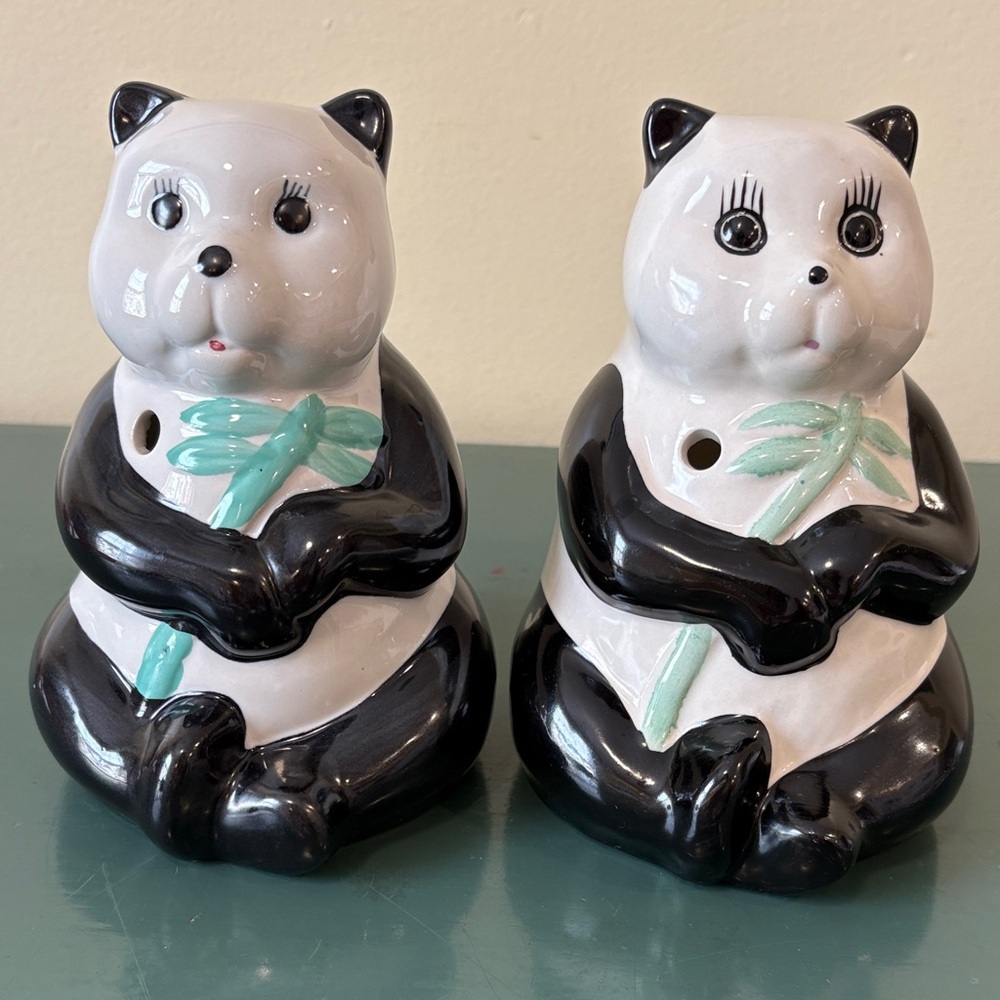 Vintage Ceramic Panda Bear Tiki Mugs -Set of 2